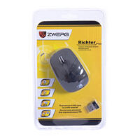 Zwerg мышь "Richter" беспроводная оптическая USB/2.4Ghz/800*1200*1600dpi/3кнопок/XP/Vista/7/8/Mac/1xAAA BLACK